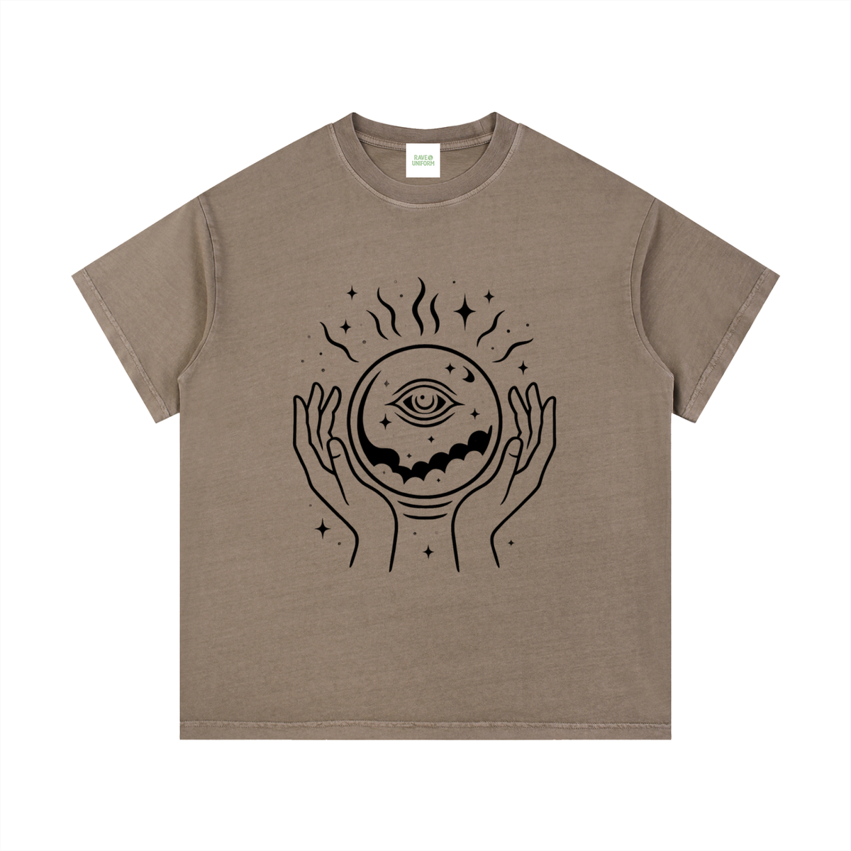 Eye of The World T-Shirt in Coffee detail view by Rave Uniform