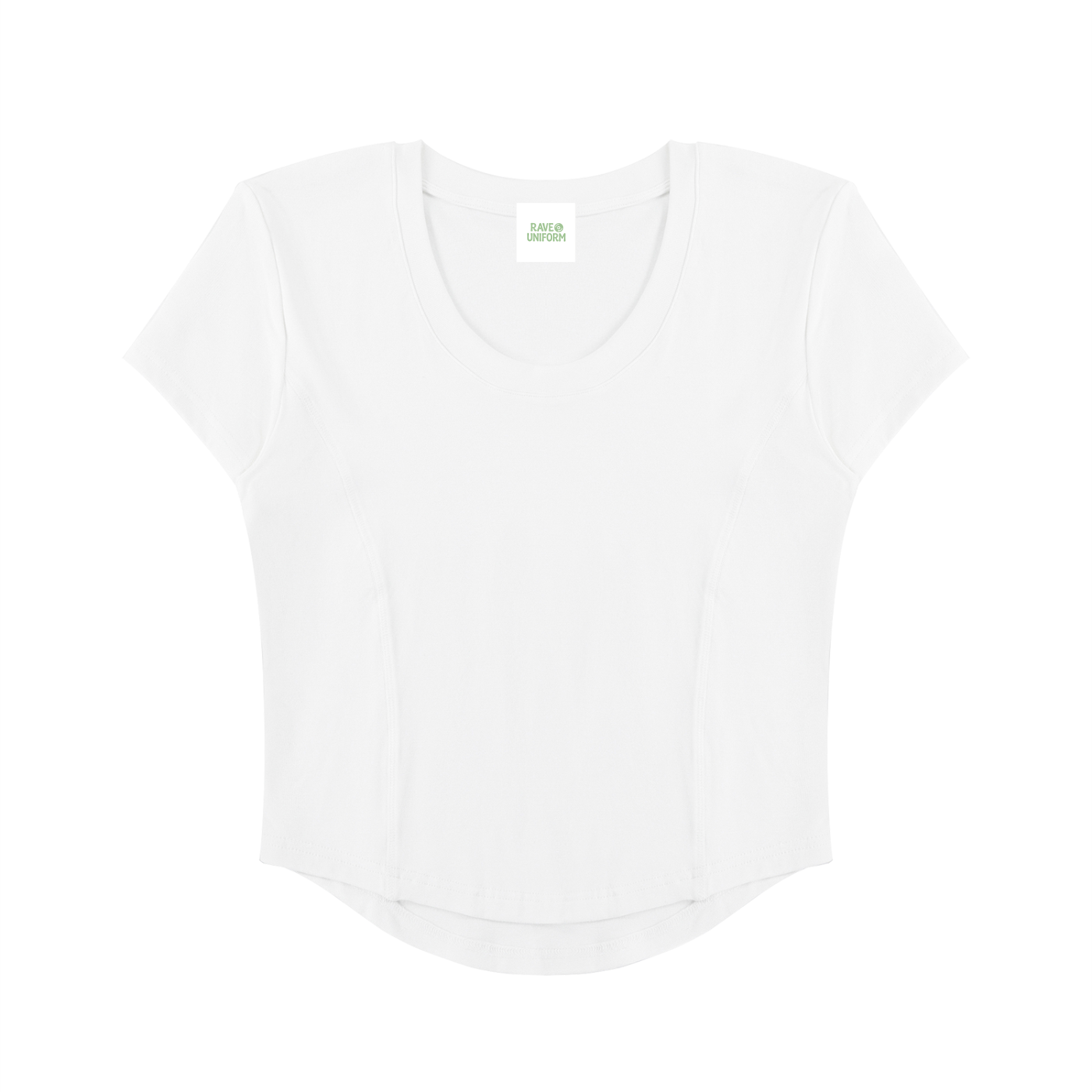 Comfy Paneled Crop T-Shirt - Rave Uniform Detail View
