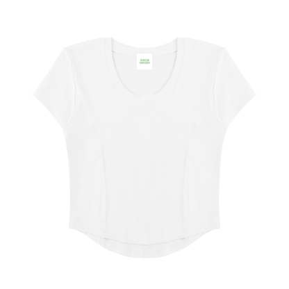 Comfy Paneled Crop T-Shirt - Rave Uniform Detail View
