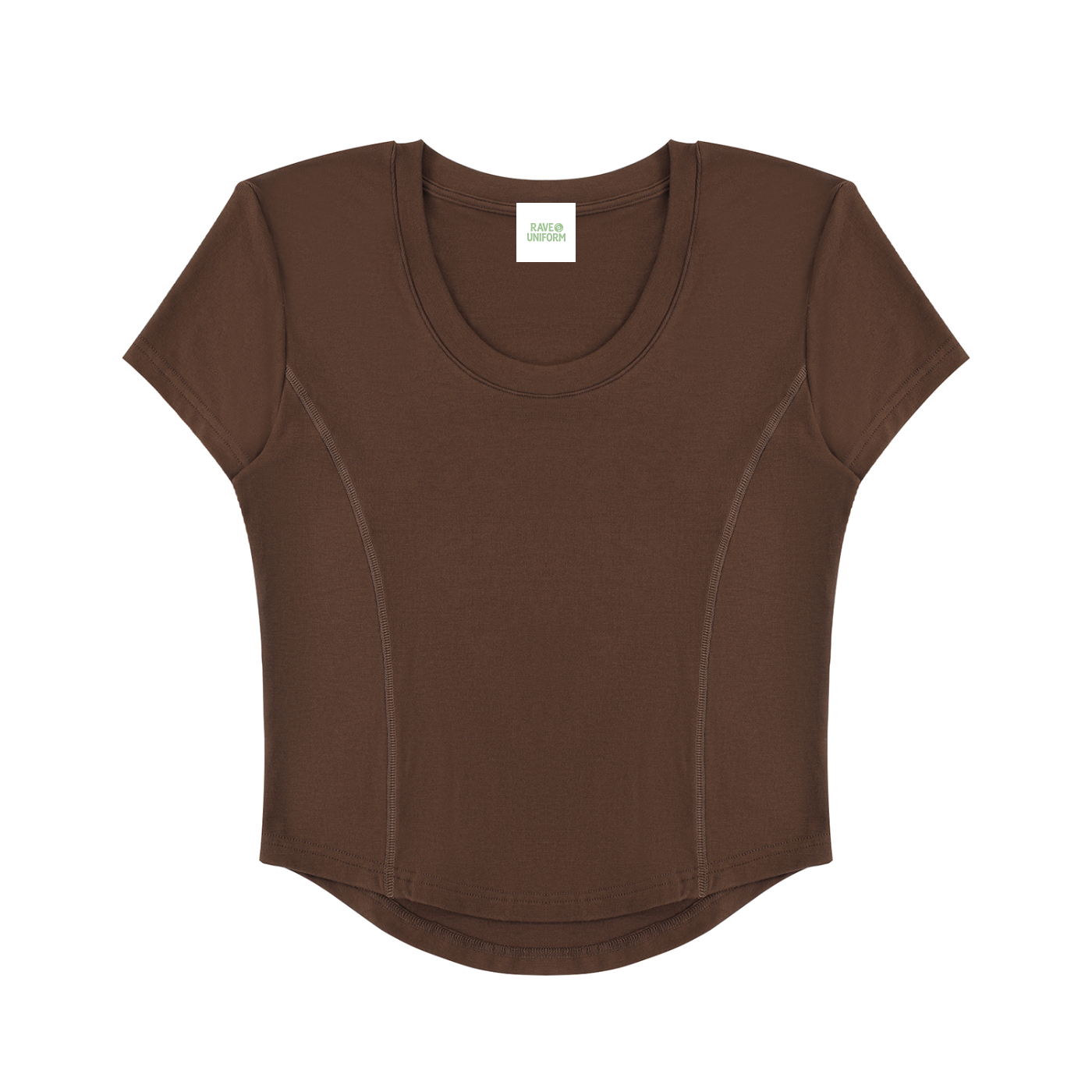 Comfy Paneled Crop T-Shirt - Rave Uniform Front View