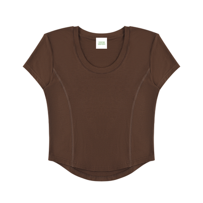 Comfy Paneled Crop T-Shirt - Rave Uniform Front View