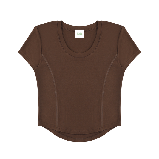Comfy Paneled Crop T-Shirt - Rave Uniform Front View