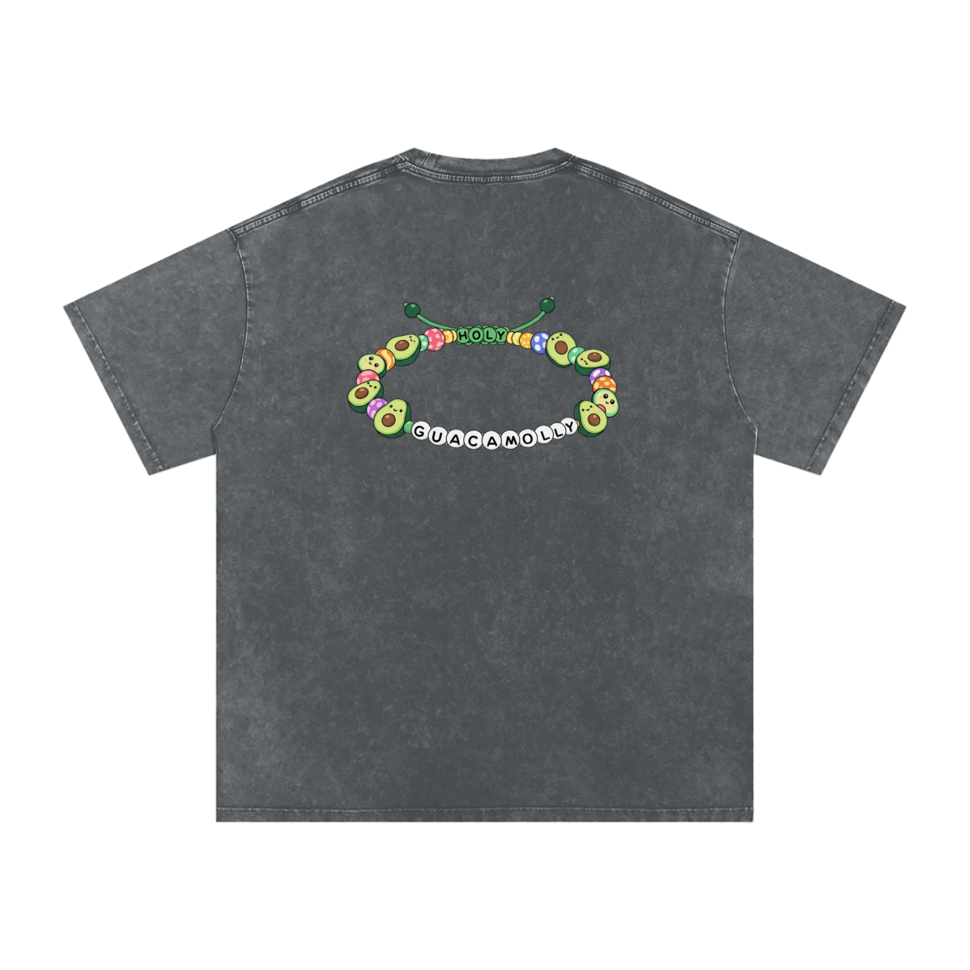 Holy Guacamolly Oversized Vintage T-Shirt in Pirate Gray detail view by Rave Uniform