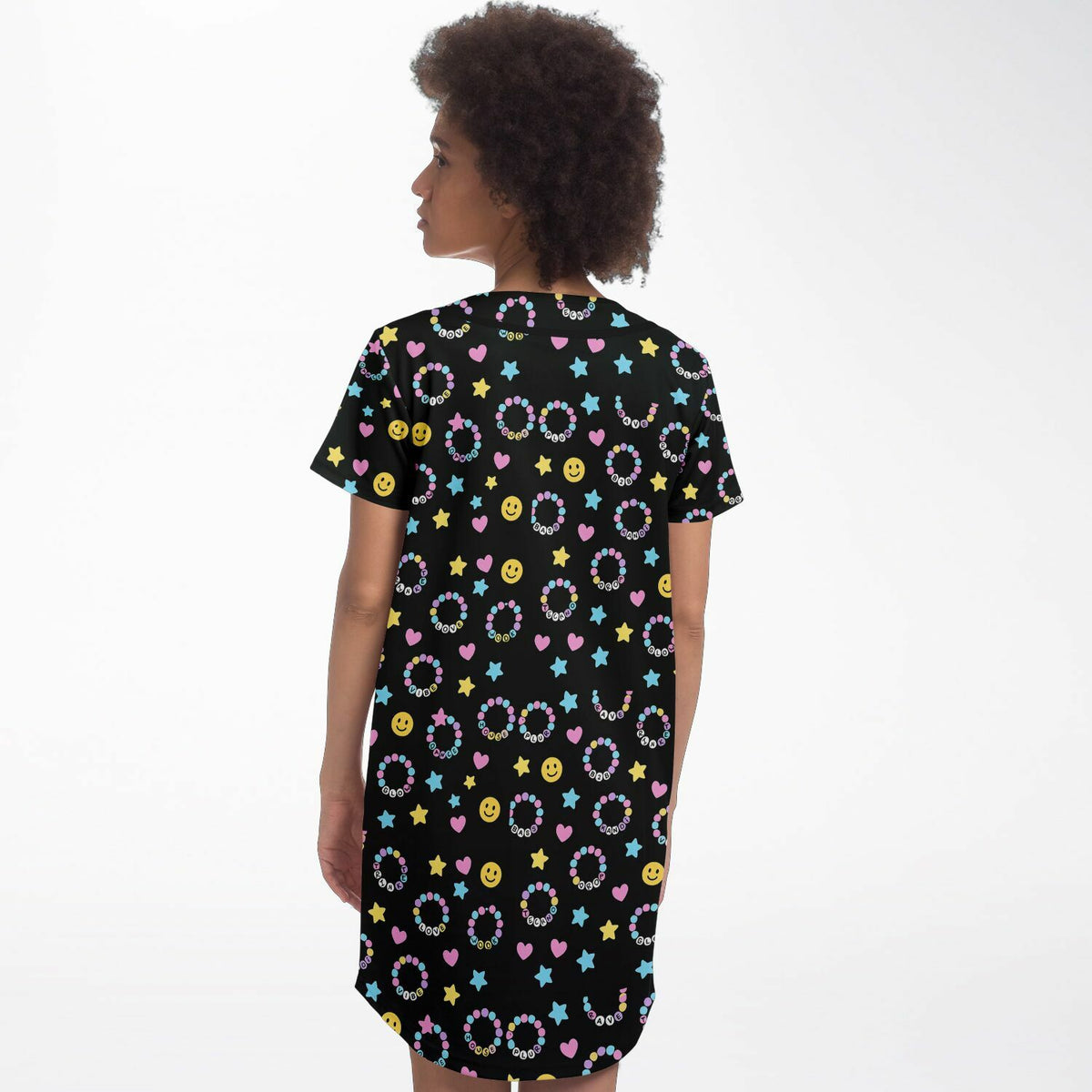 Kandi Baseball Jersey Dress, back, on model