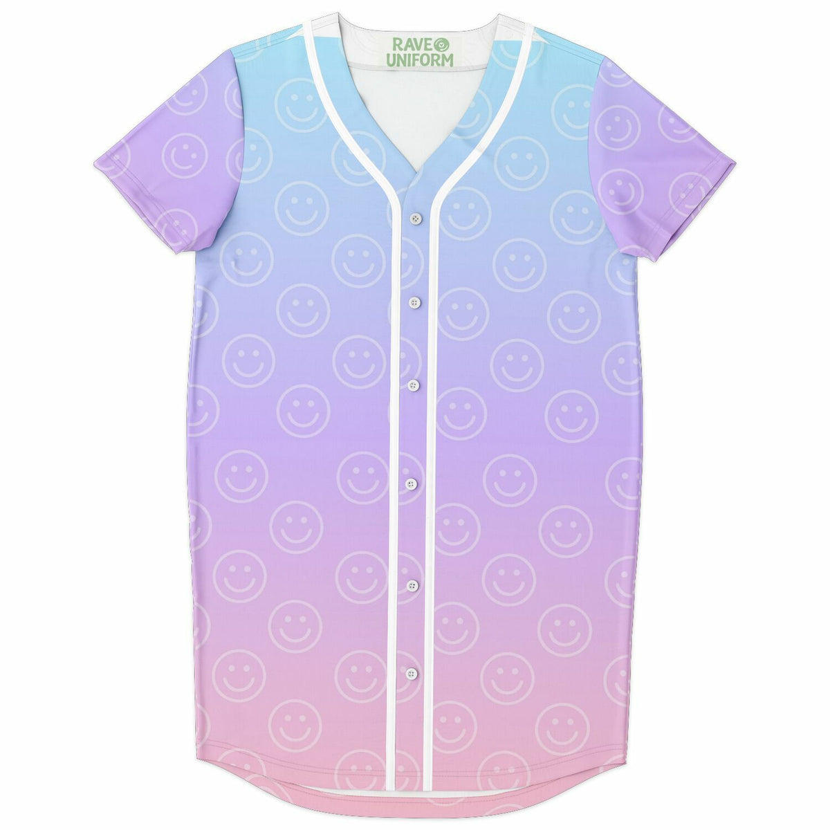 Cotton Candy Smiles Baseball Jersey Dress, front, flat lay
