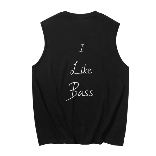 I Like Bass Muscle Tank Top in Black alternate view by Rave Uniform