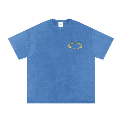 Holy Guacamolly Oversized Vintage T-Shirt in Light Blue detail view by Rave Uniform