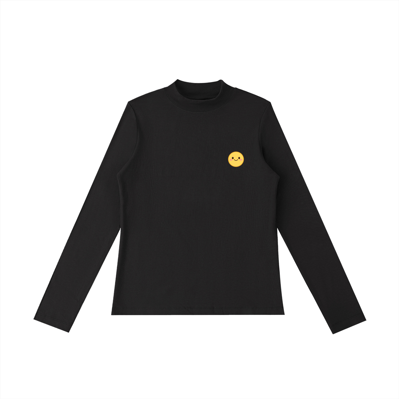 Essential Mock Neck Long Sleeve T-Shirt in Black by Rave Uniform