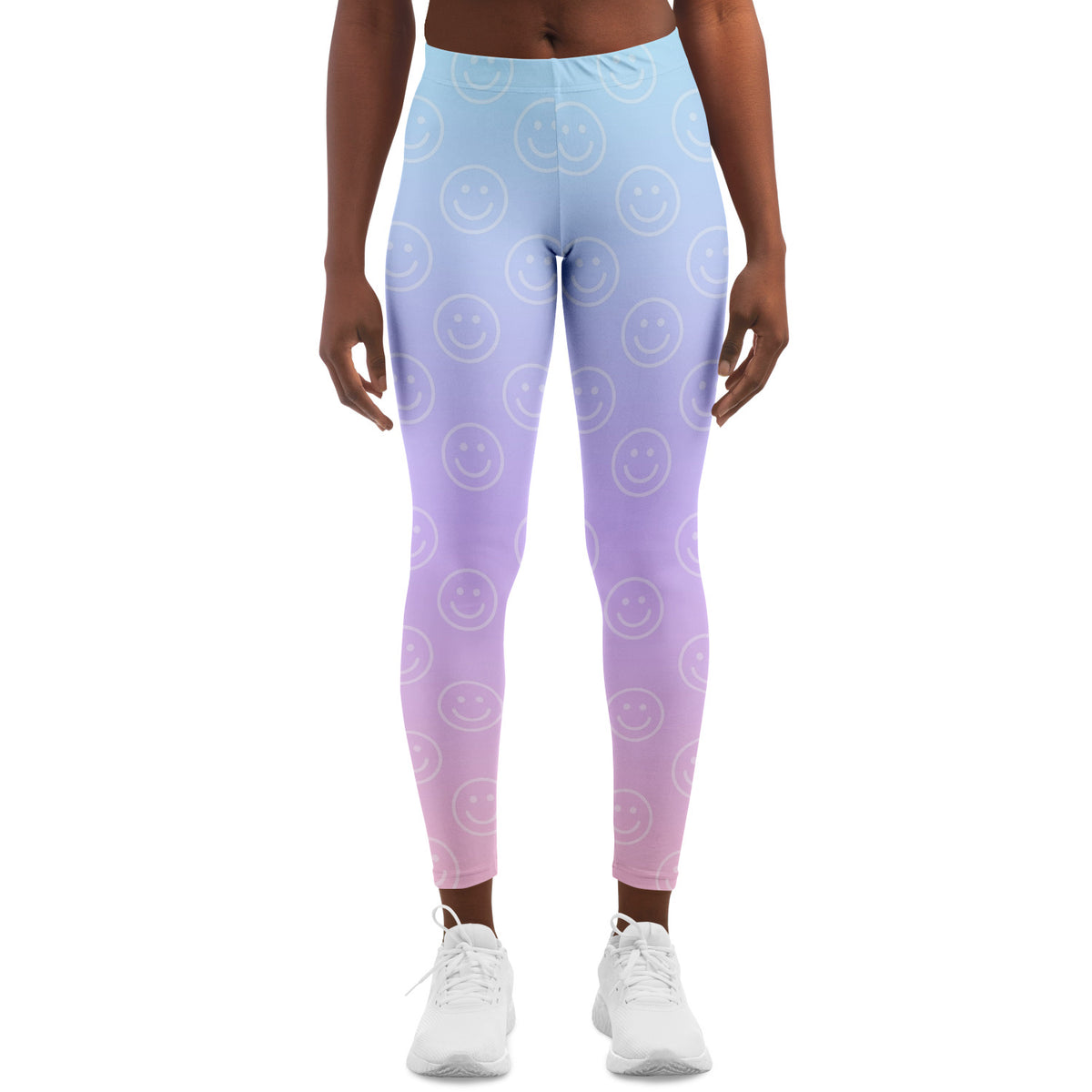 Cotton Candy Smiles Leggings, front, on model