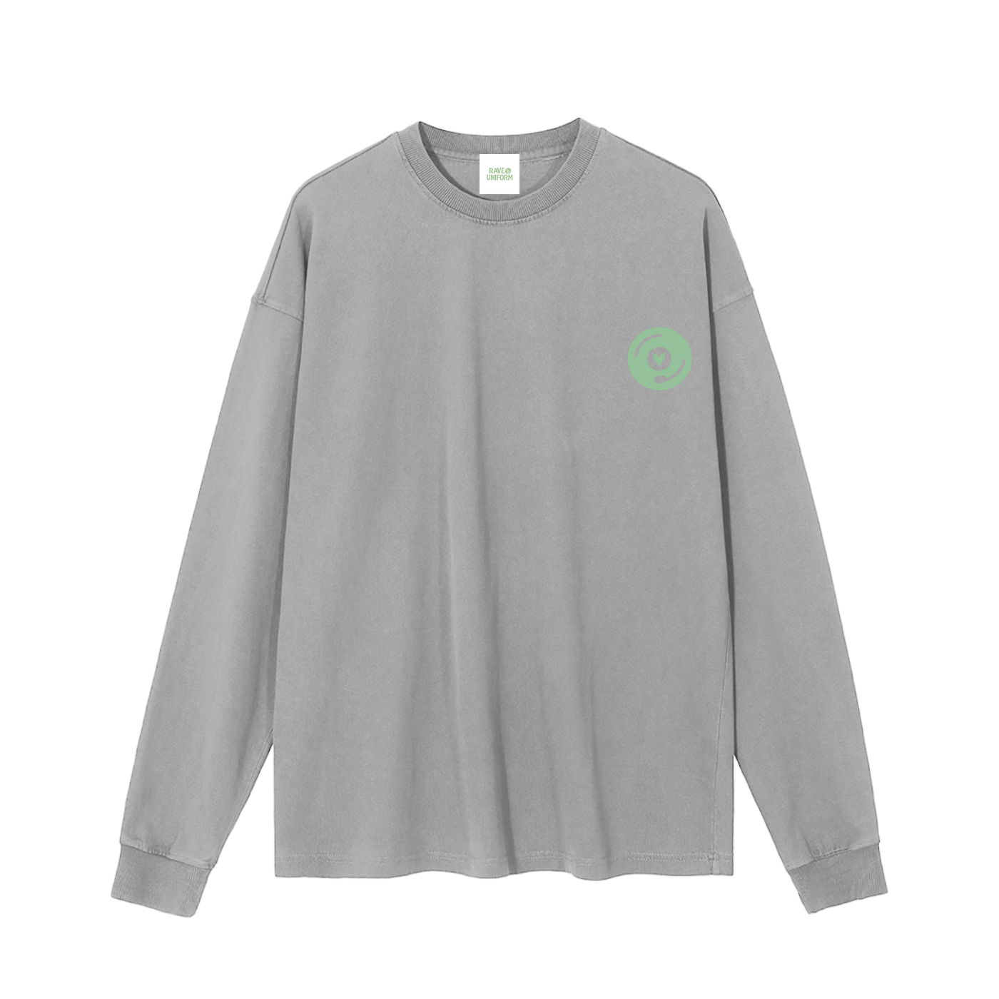 Vinyl Love Long Sleeve T-Shirt in Medium Gray by Rave Uniform