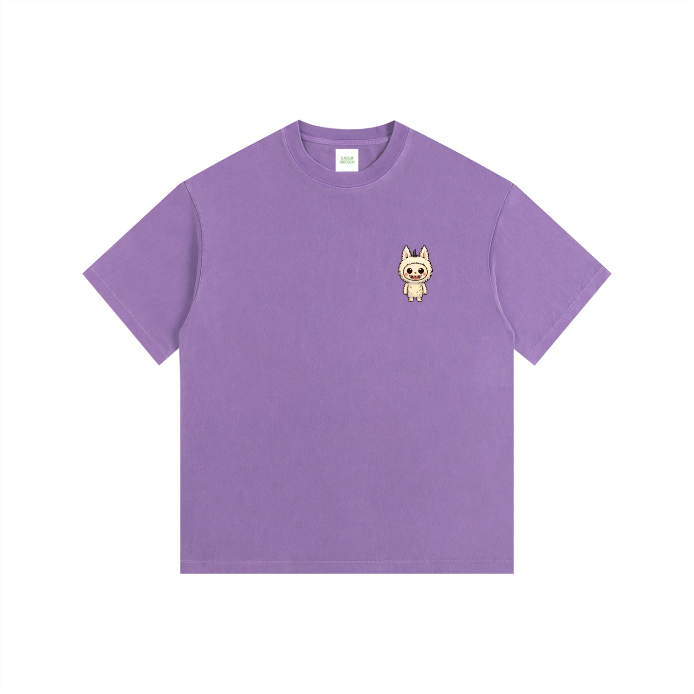 Labubu Oversized T-Shirt in Purple detail view by Rave Uniform