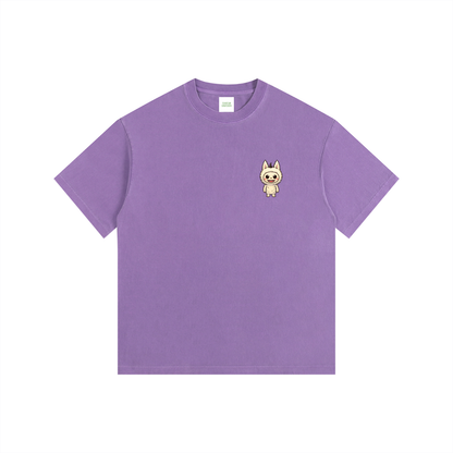 Labubu Oversized T-Shirt in Purple detail view by Rave Uniform