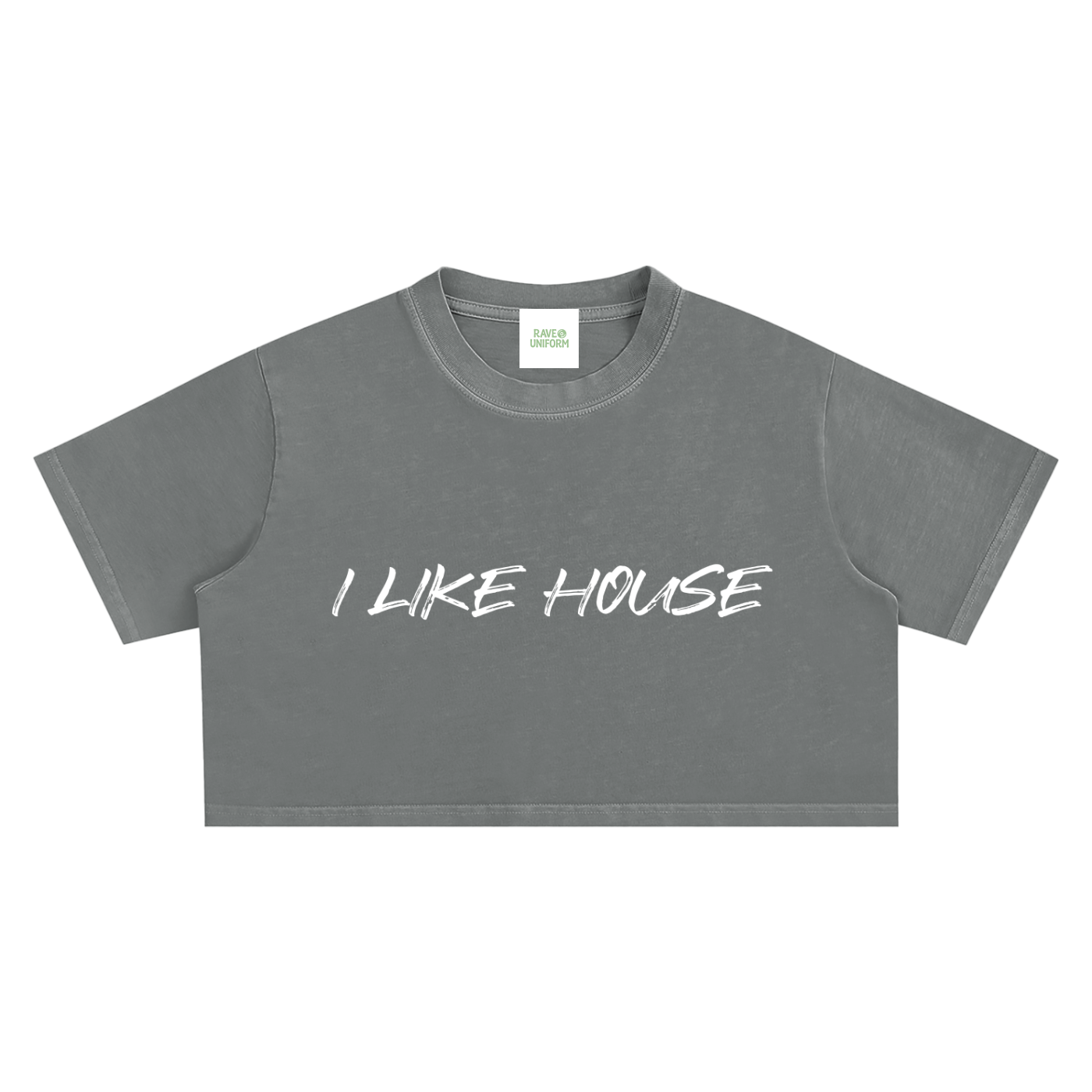 I Like House Crop Top - Rave Streetwear View
