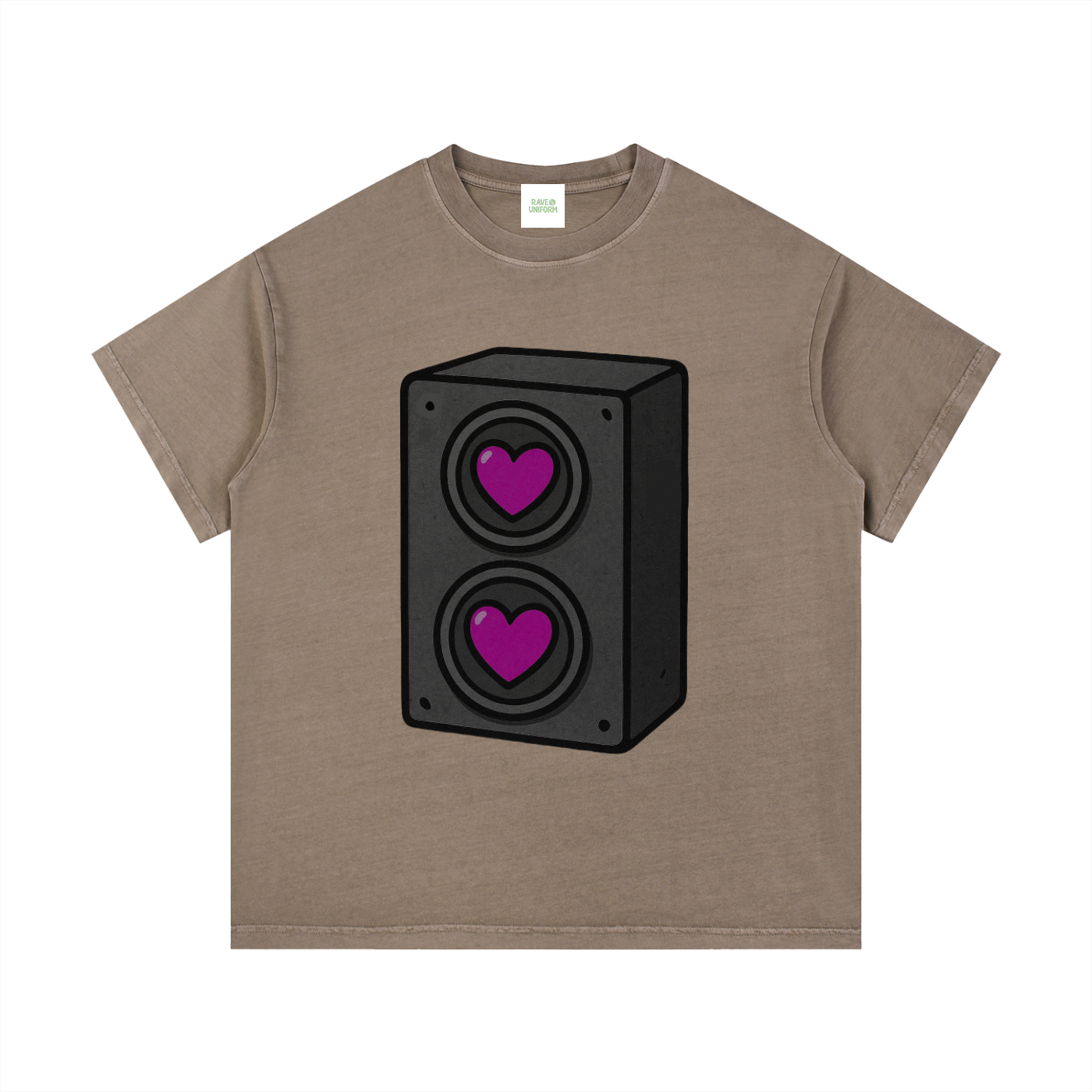 Bass Love T-Shirt in Coffee detail view by Rave Uniform
