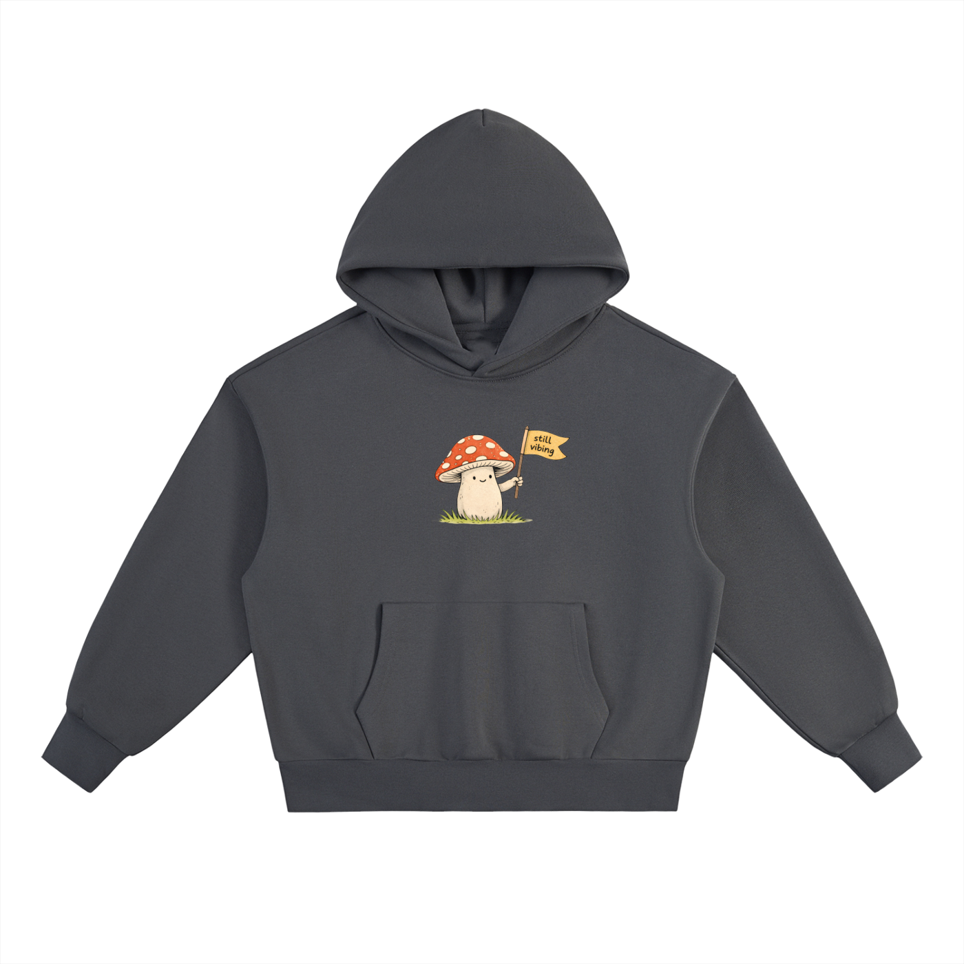 Still Vibin Heavyweight Hoodie in Charcoal Gray by Rave Uniform