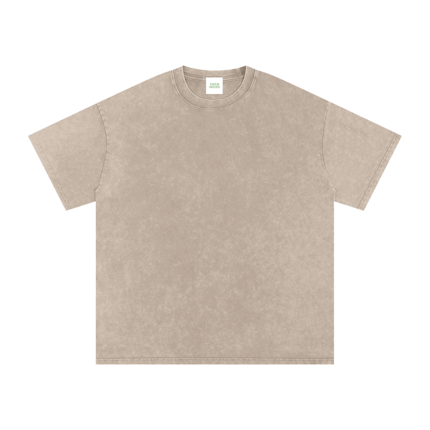 Free Mind Oversized Vintage T-Shirt in Khaki Ash detail view by Rave Uniform
