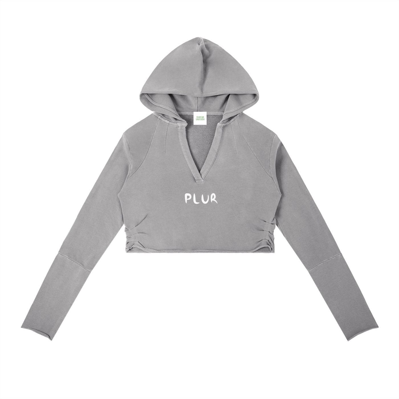 PLUR Cropped Hoodie - Rave Streetwear View