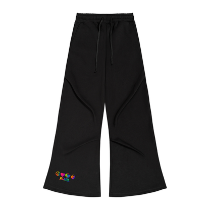 Wide Leg Drawstring Sweatpants in Black by Rave Uniform