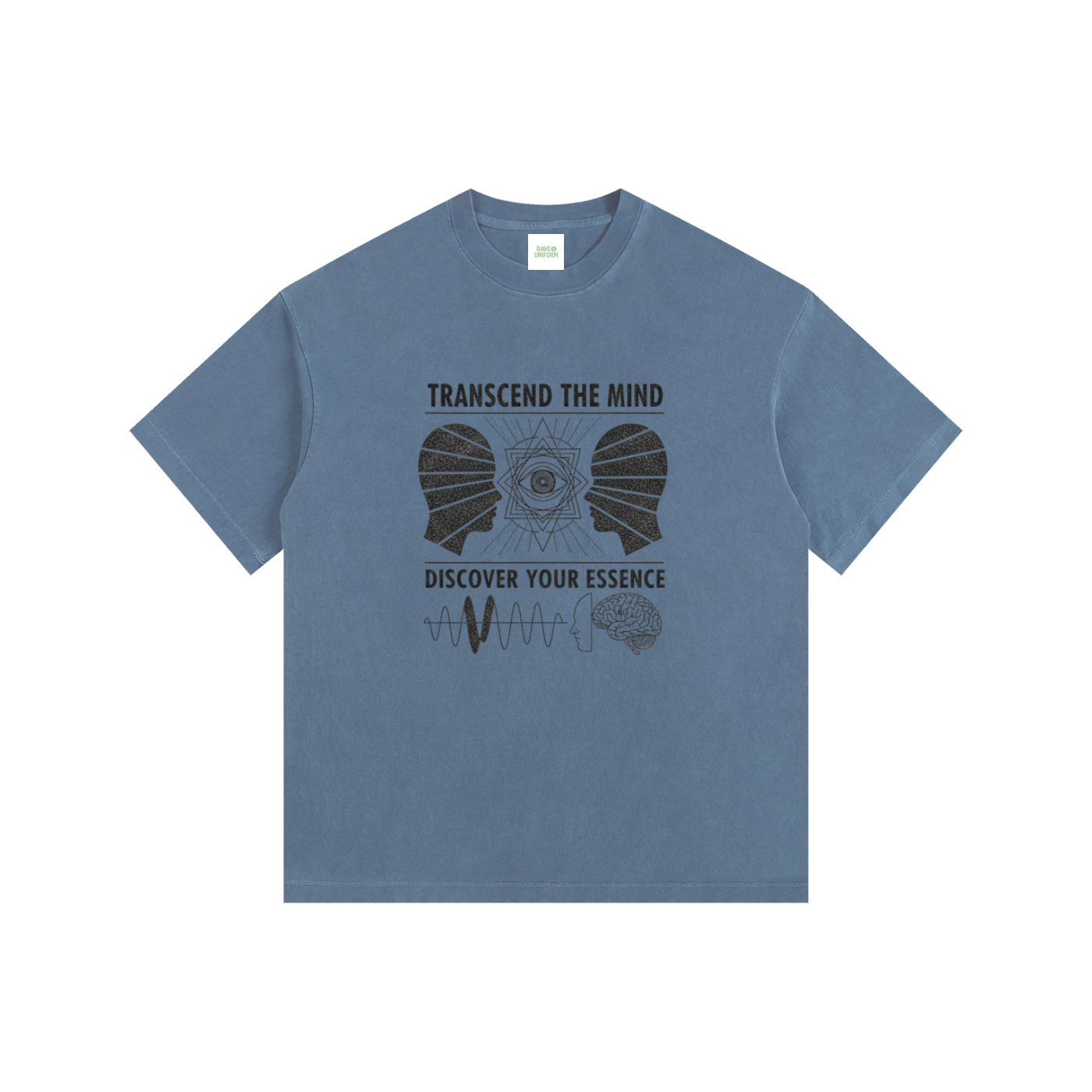 Free The Mind Oversized T-Shirt in Royal Blue detail view by Rave Uniform