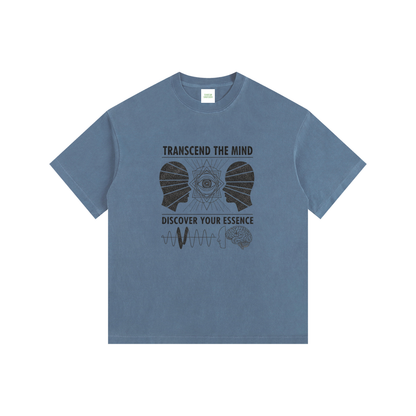 Free The Mind Oversized T-Shirt in Royal Blue detail view by Rave Uniform