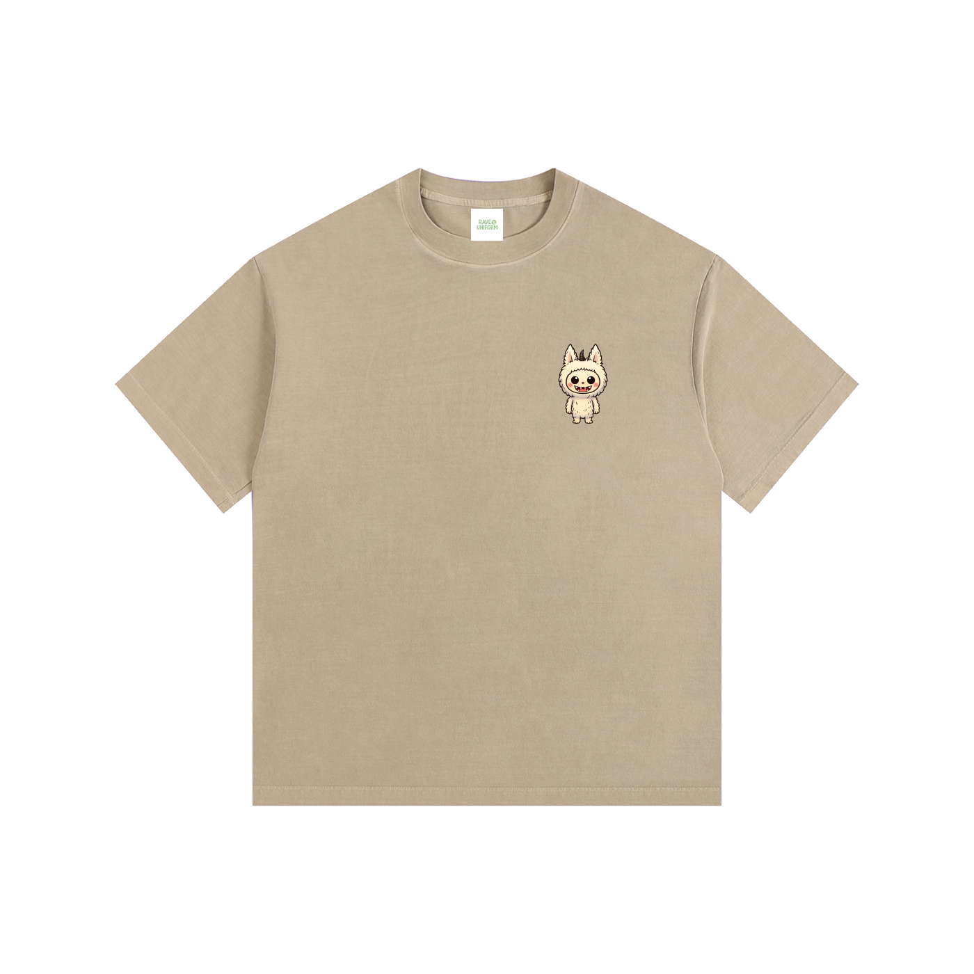 Labubu Oversized T-Shirt in Khaki by Rave Uniform