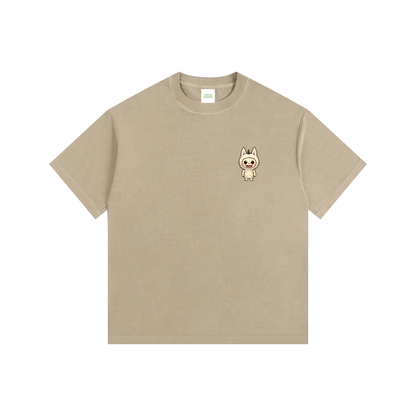 Labubu Oversized T-Shirt in Khaki by Rave Uniform