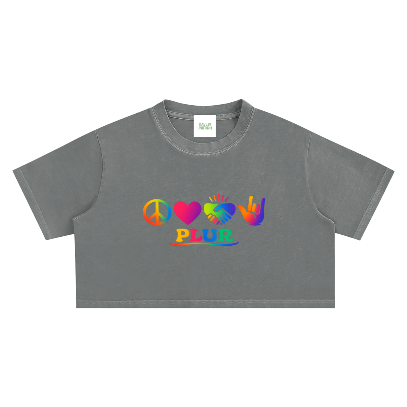 PLUR Crop Top - Rave Streetwear View