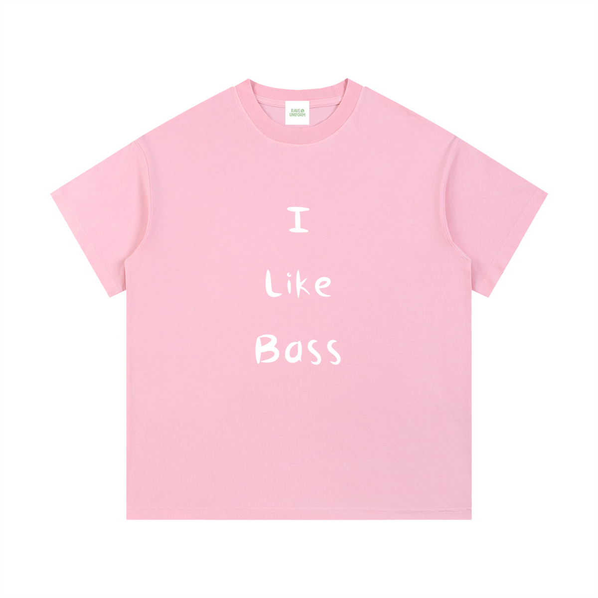 I Like Bass T-Shirt in Pink detail view by Rave Uniform