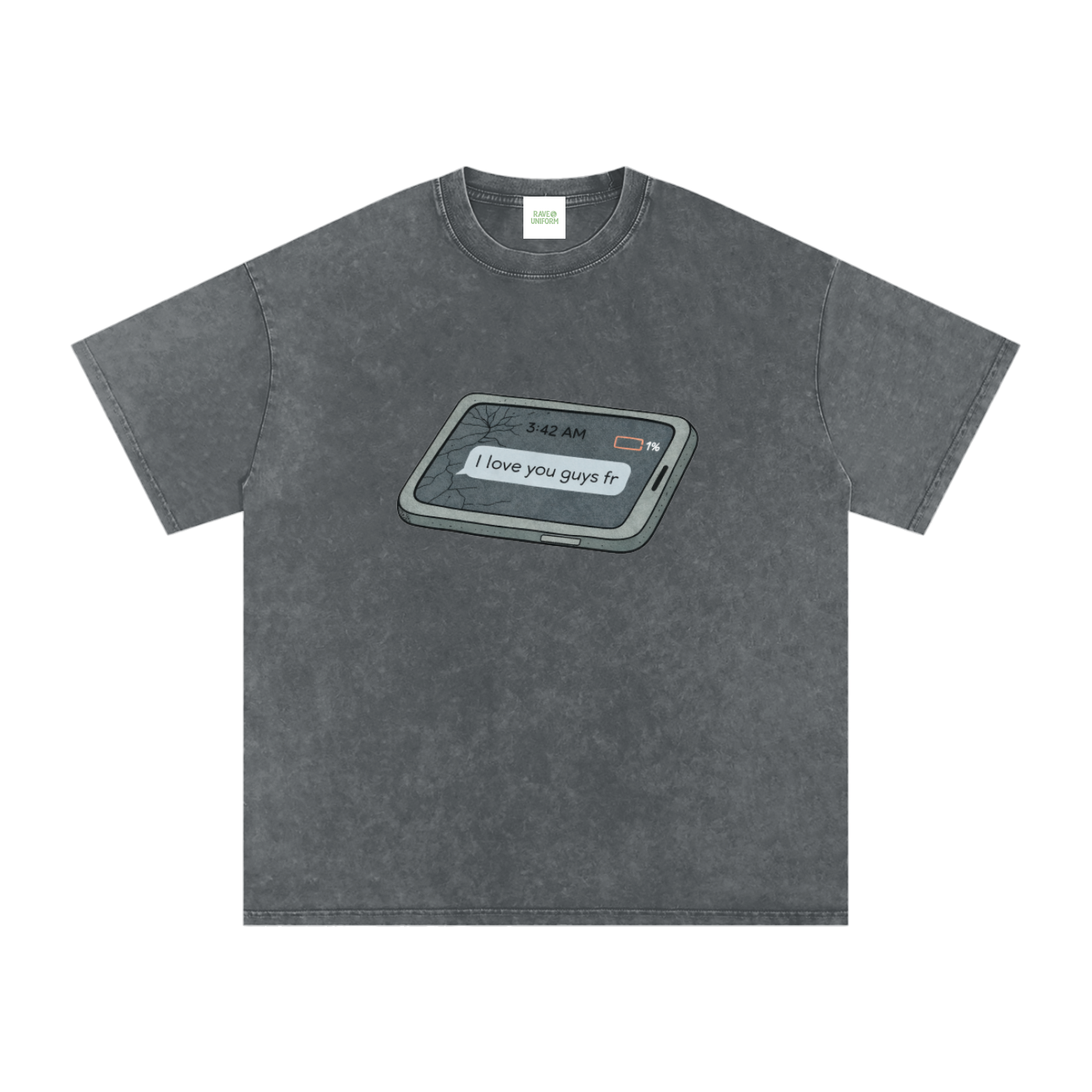 Love U Oversized Vintage T-Shirt - Rave Uniform Detail View
