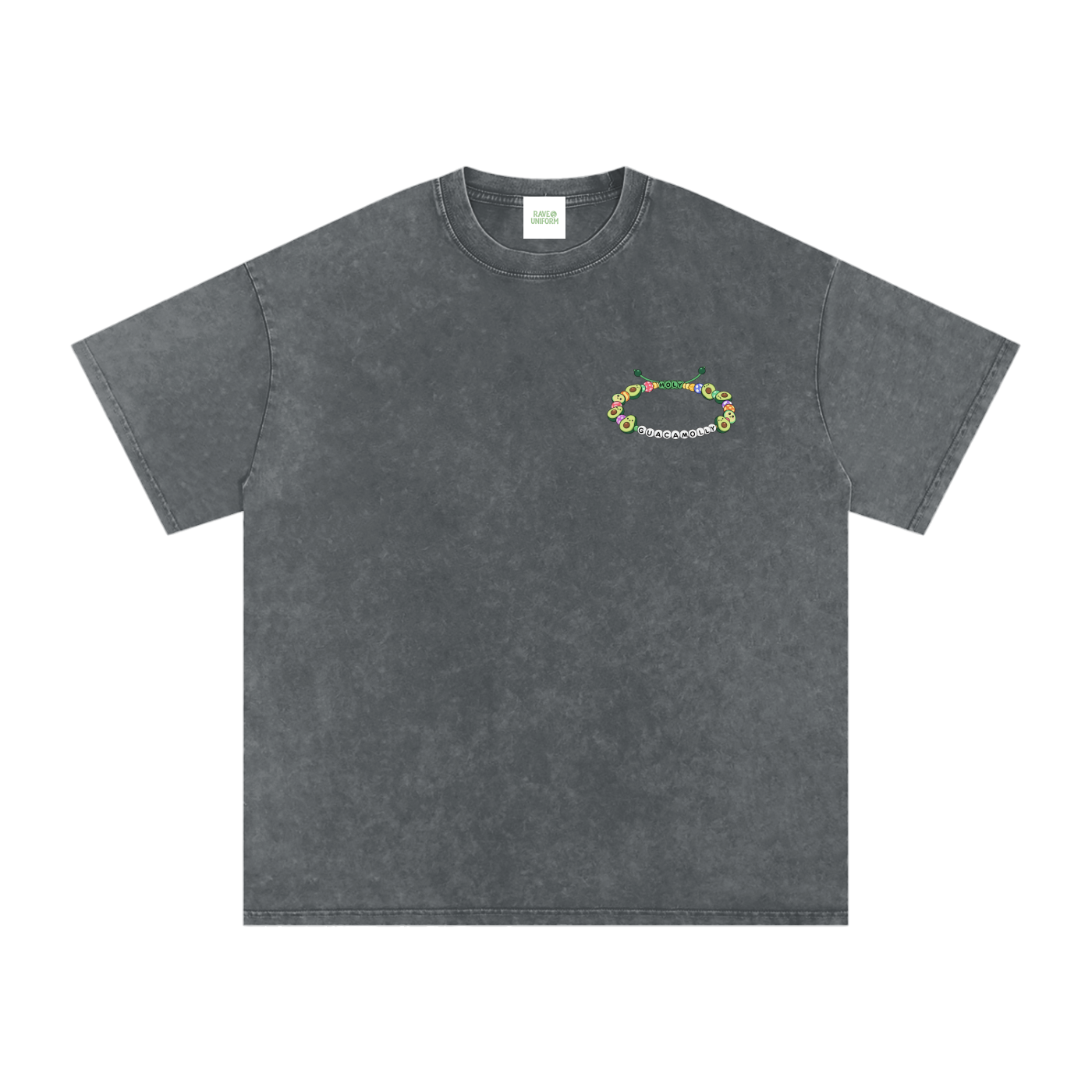 Holy Guacamolly Oversized Vintage T-Shirt in Pirate Gray detail view by Rave Uniform