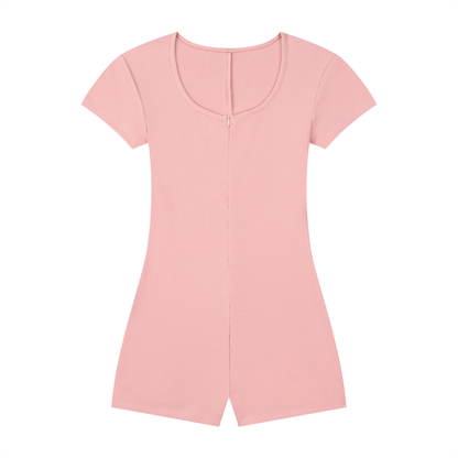Breathable Tie-Waist Romper - Rave Uniform Front View