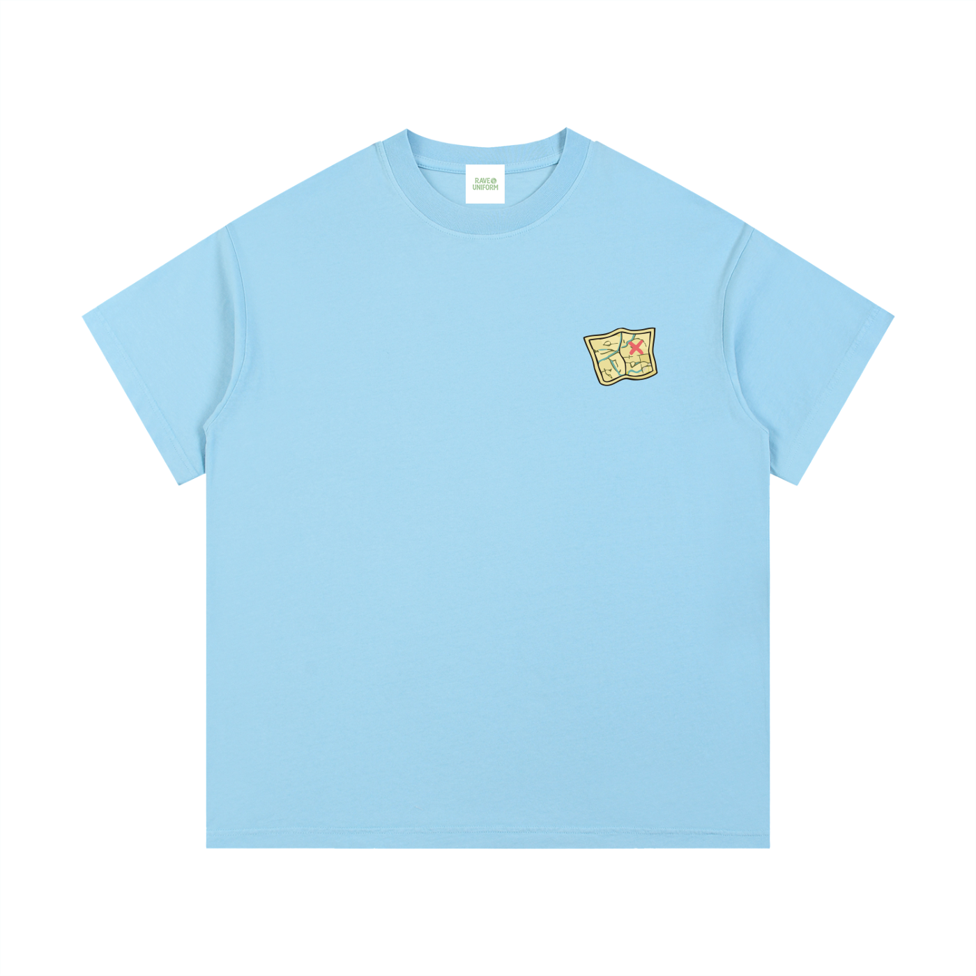 Side Quest T-Shirt in Sky Blue side view by Rave Uniform