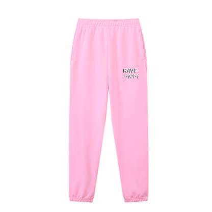 Rave Mom Cuffed Sweatpants in Pink detail view by Rave Uniform