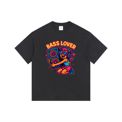 Bass Lover Oversized T-Shirt in Black by Rave Uniform