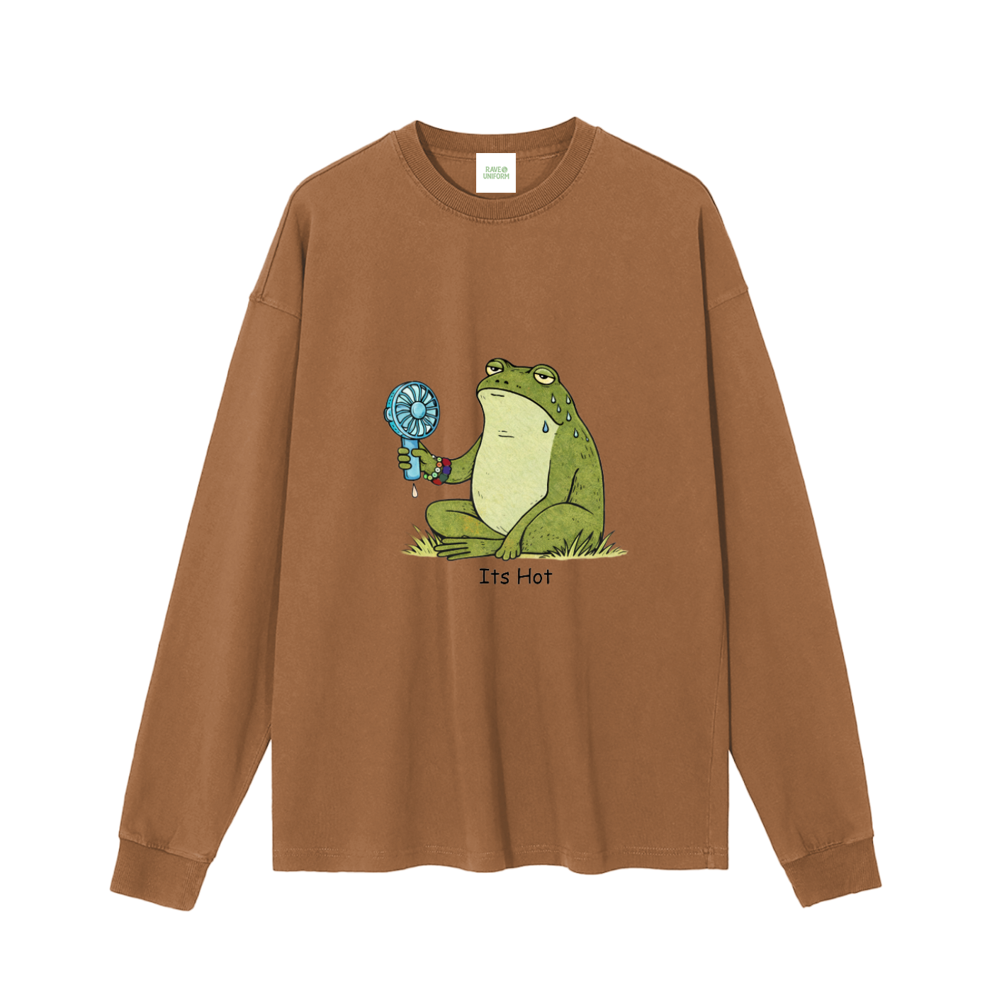 Its Hot Frog Long Sleeve T-Shirt in Mocha by Rave Uniform