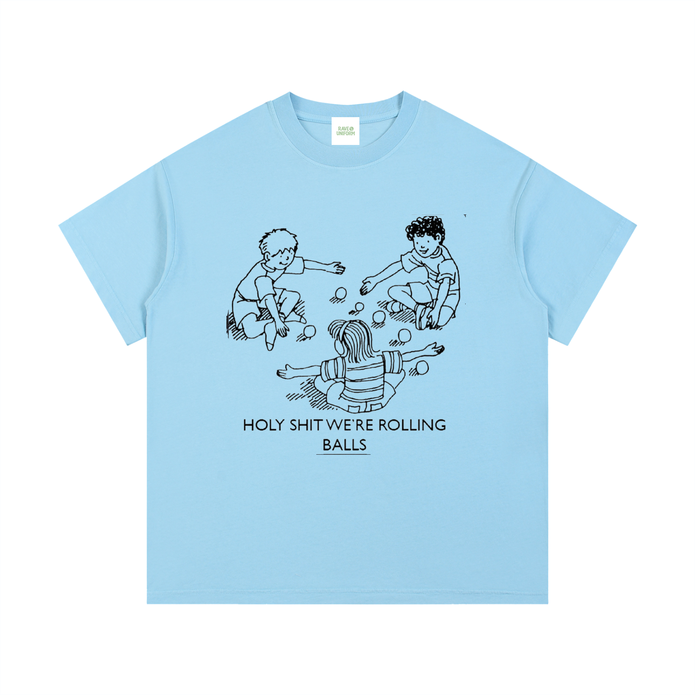 Rolling Balls T-Shirt in Sky Blue by Rave Uniform