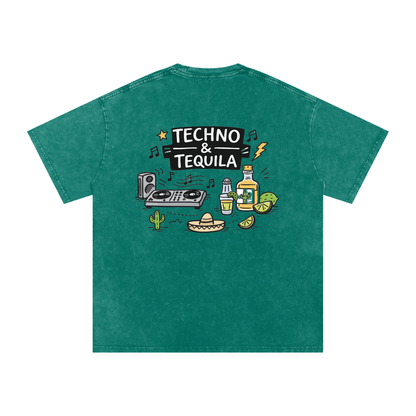 Techno & Tequila Vintage Oversized T-Shirt