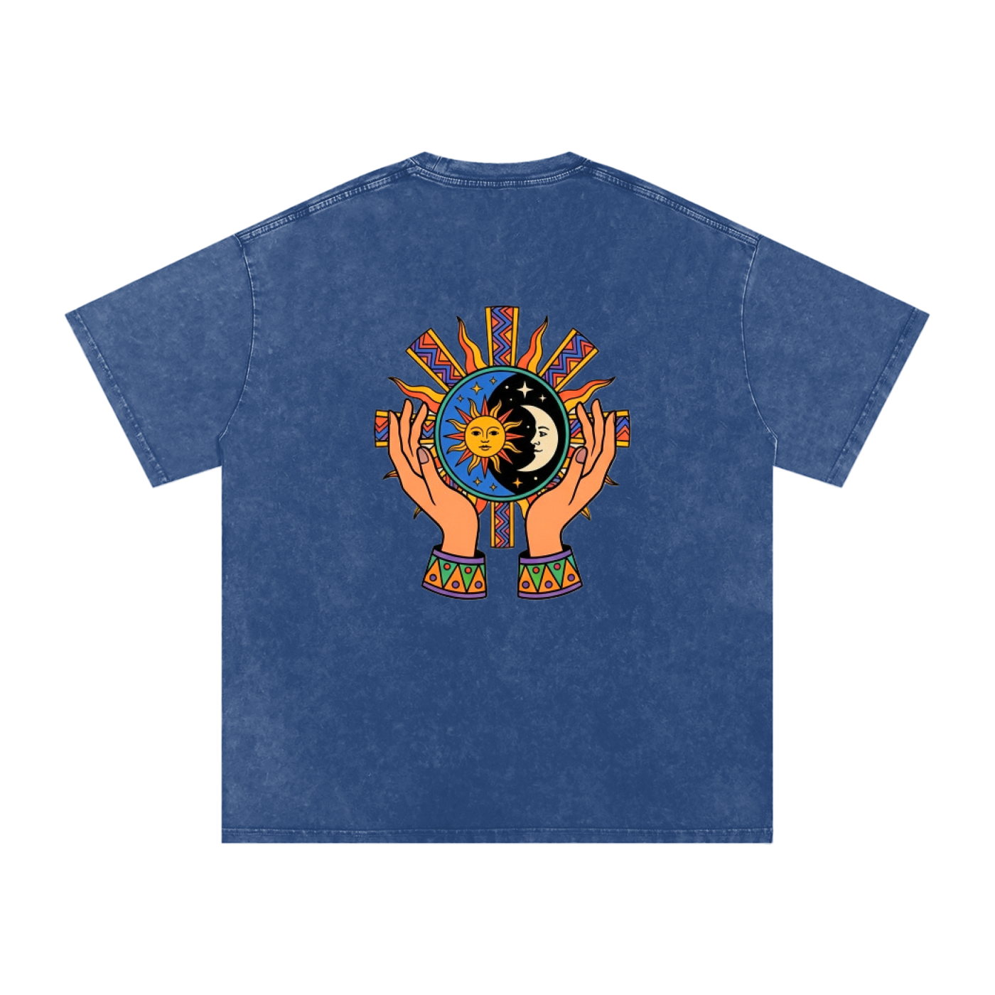 Aztec Rising Oversized Vintage T-Shirt - Rave Streetwear View