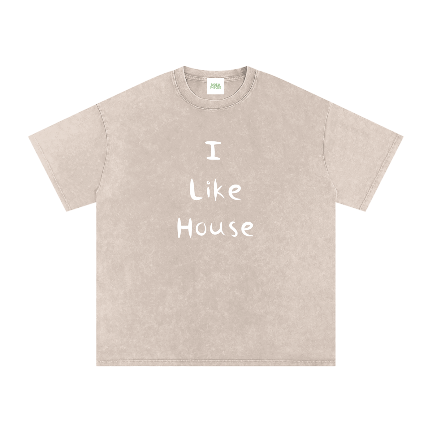 I Like House Oversized Vintage T-Shirt in Apricot by Rave Uniform