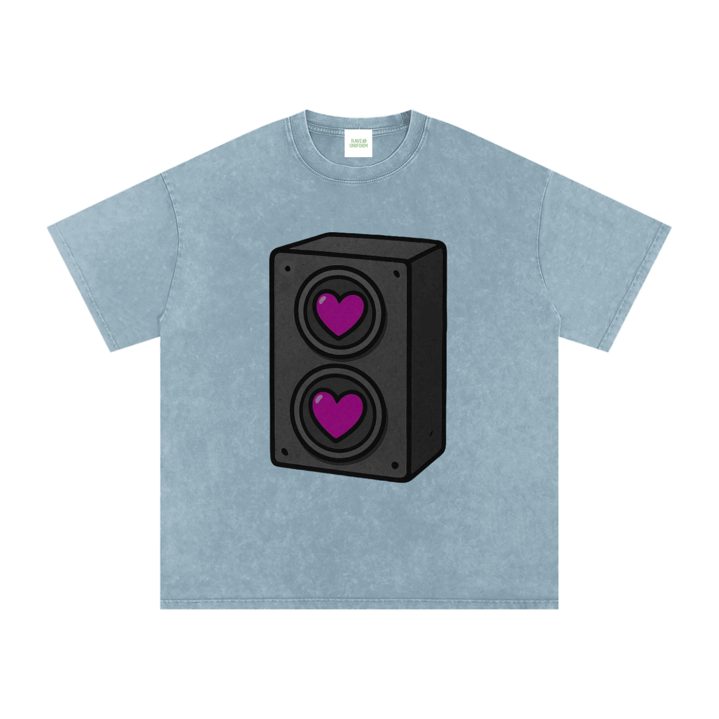 Bass Love Oversized Vintage T-Shirt - Rave Uniform Detail View