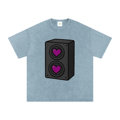 Bass Love Oversized Vintage T-Shirt - Rave Uniform Detail View