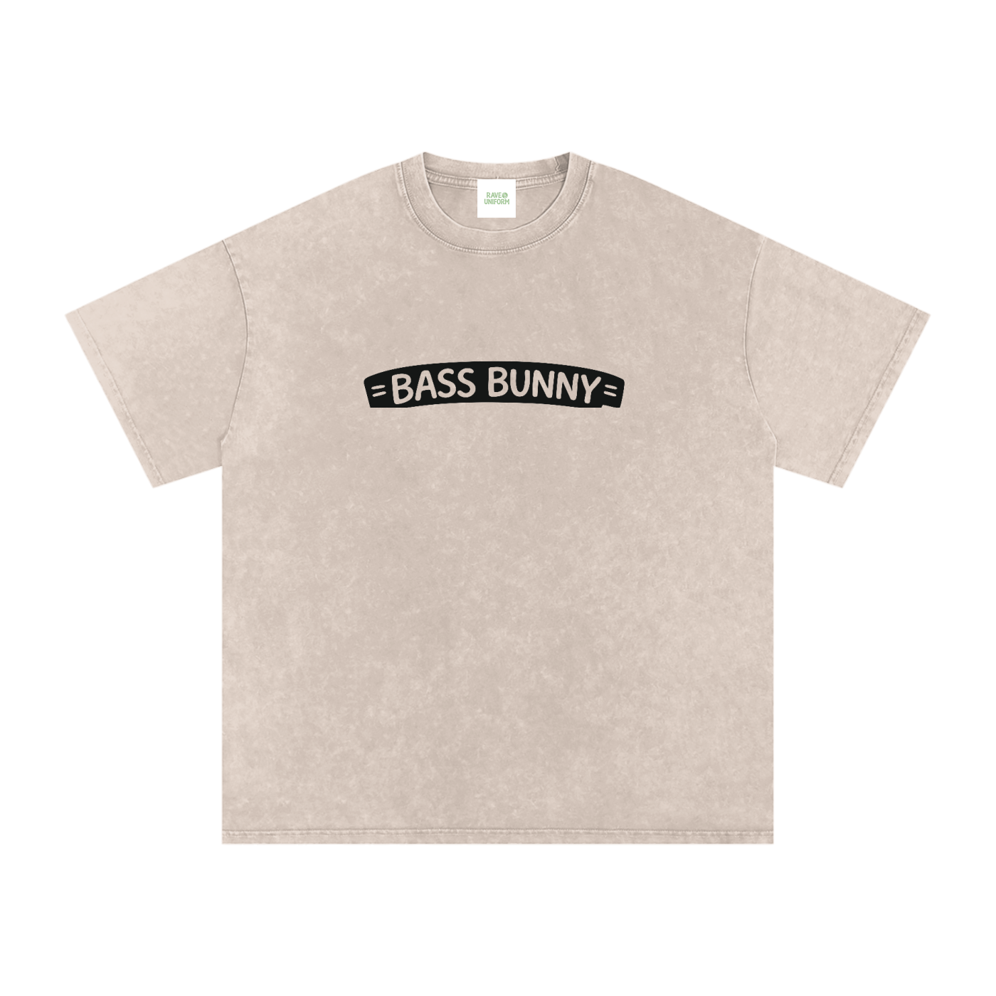 Bass Bunny Oversized Vintage T-Shirt in Apricot by Rave Uniform