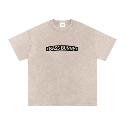 Bass Bunny Oversized Vintage T-Shirt in Apricot by Rave Uniform