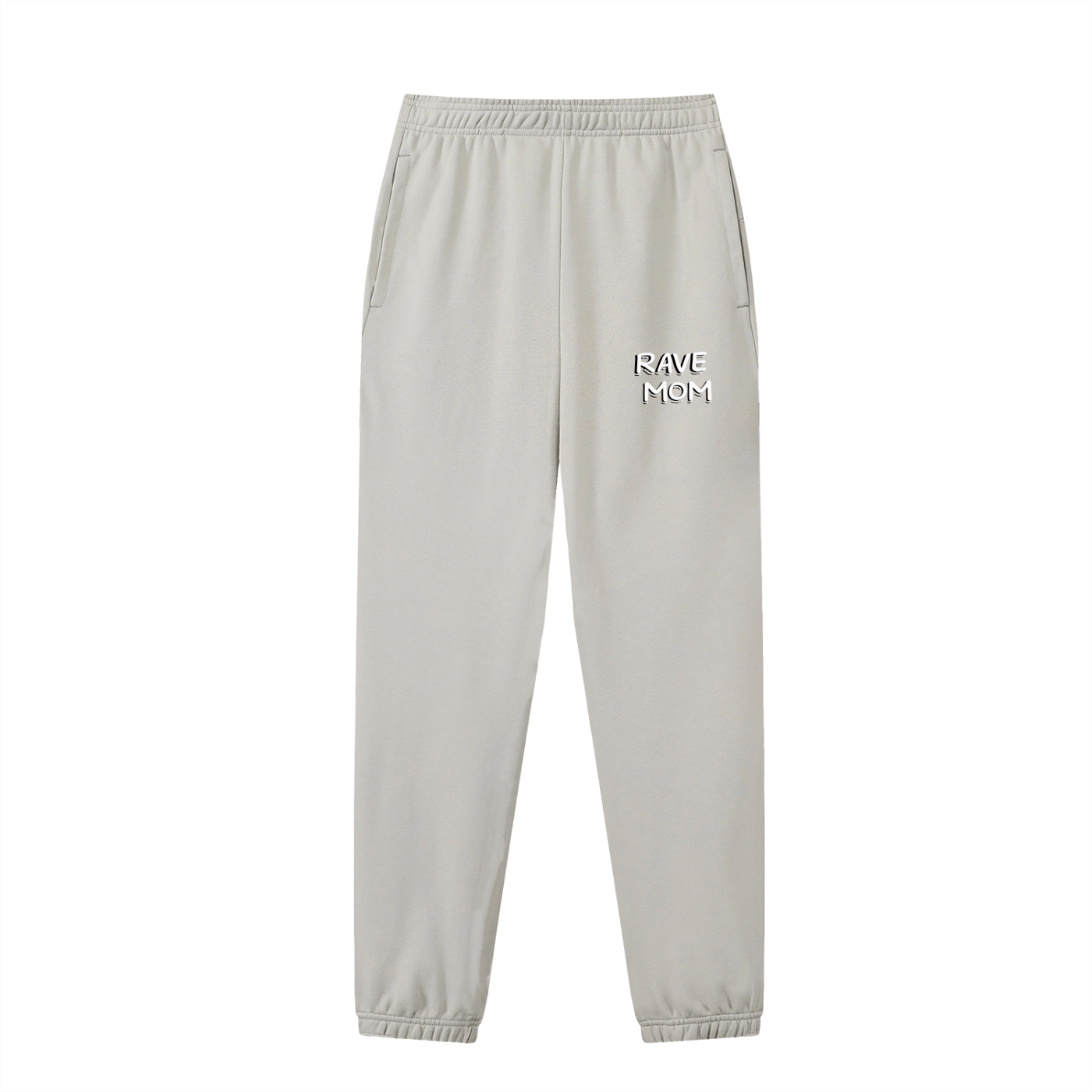Rave Mom Cuffed Sweatpants in Light Gray by Rave Uniform