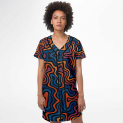 Dyed Spaghetti Baseball Jersey Dress