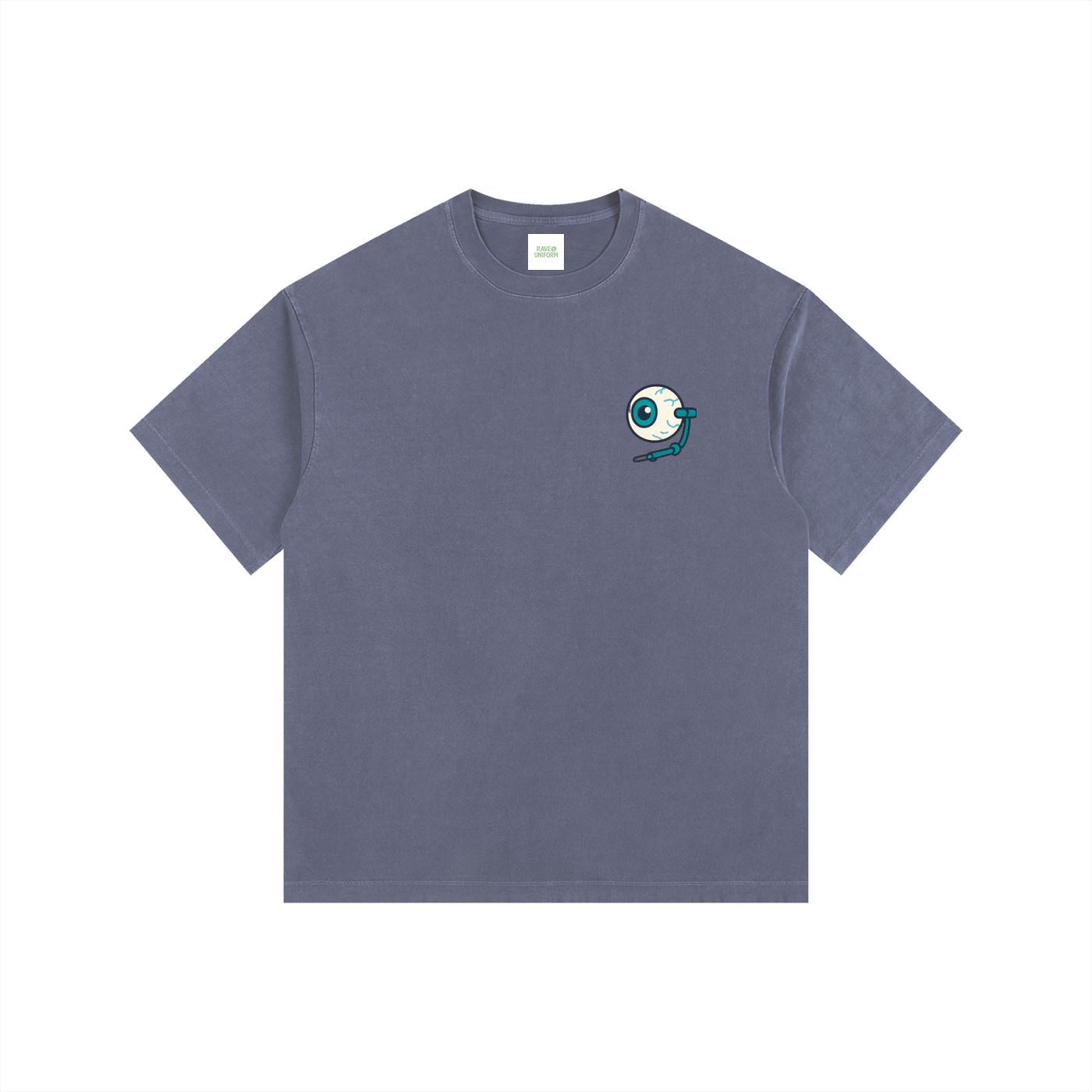 Raver Anatomy Oversized T-Shirt in Navy Blue detail view by Rave Uniform