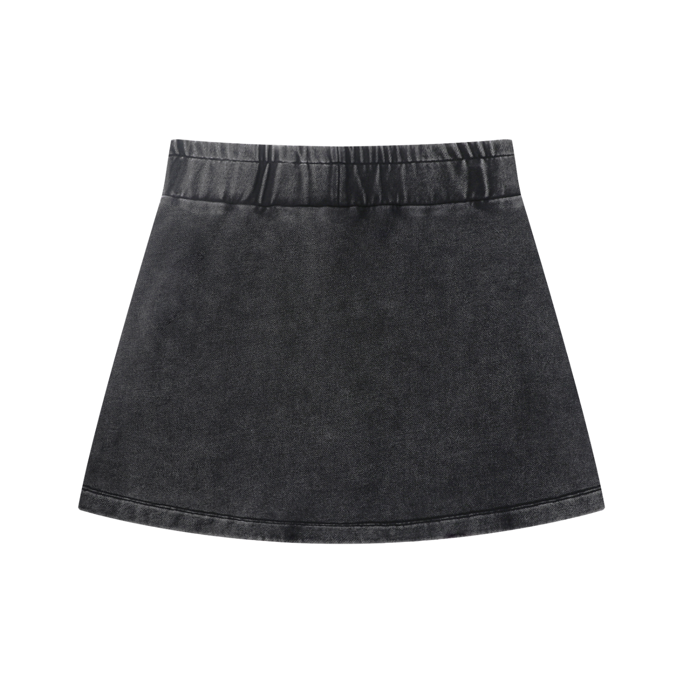 Cotton Wash Mini Skirt in Black side view by Rave Uniform