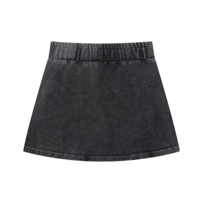 Cotton Wash Mini Skirt in Black side view by Rave Uniform