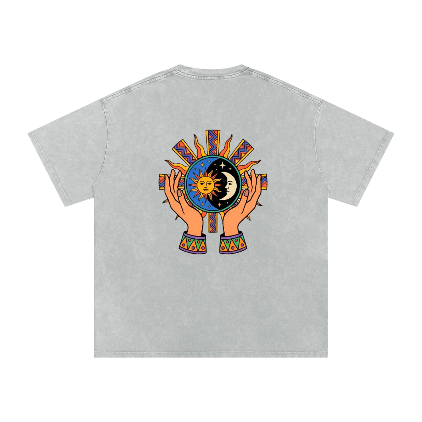 Aztec Rising Oversized Vintage T-Shirt - Rave Streetwear View