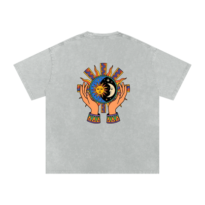 Aztec Rising Oversized Vintage T-Shirt - Rave Streetwear View